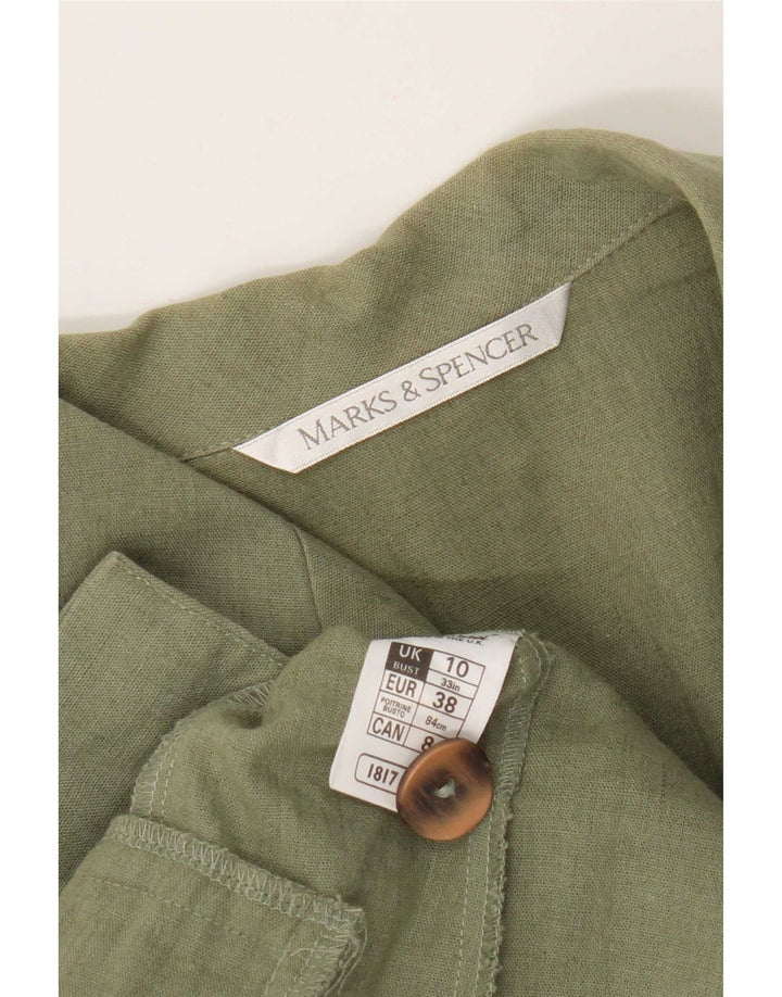 Marks & Spencer Damska marynarka z krótkim rękawem, UK 10, mała, khaki