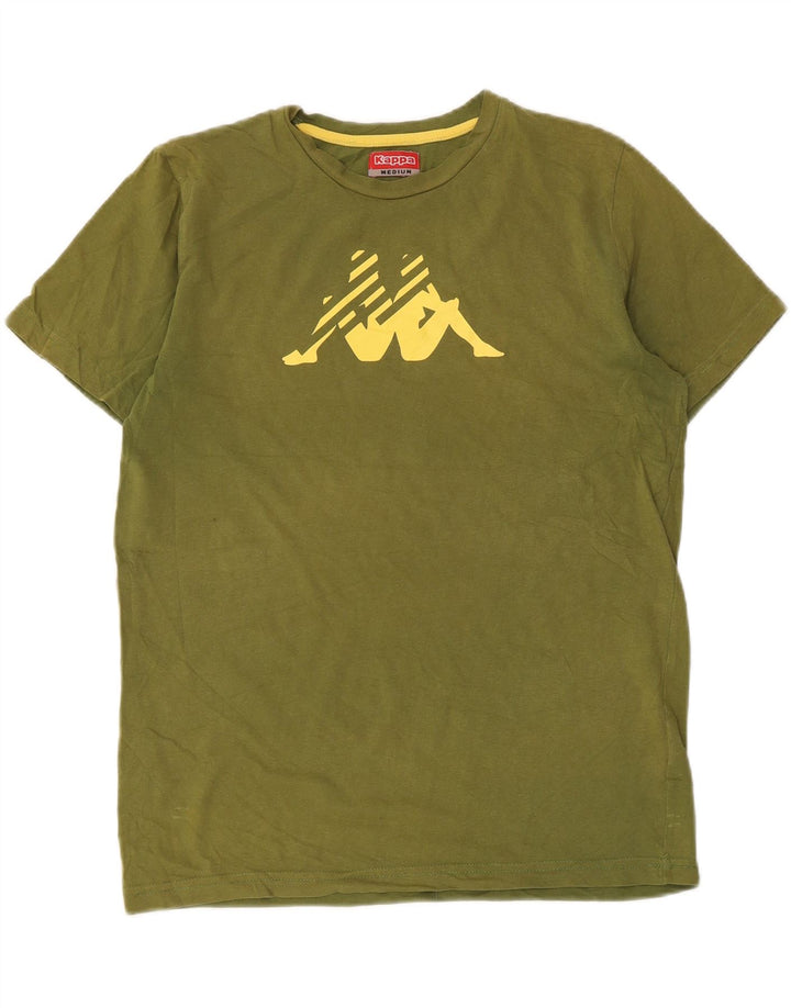 Męski T-shirt z grafiką Kappa, średni khaki