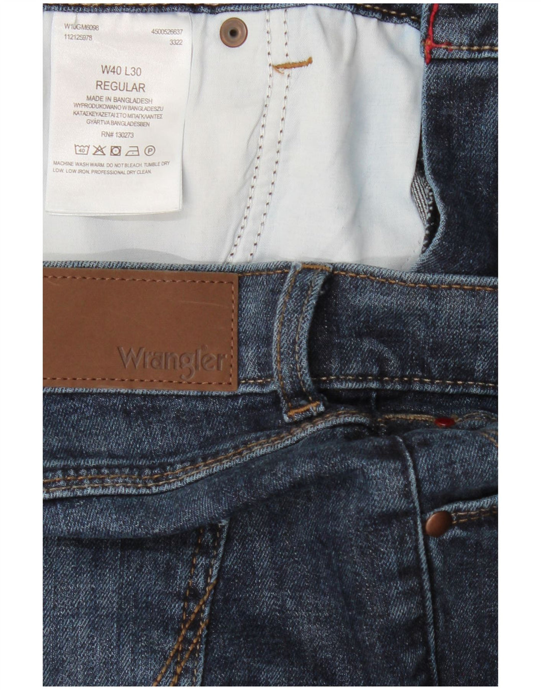 Męskie jeansy Wrangler o prostym kroju W40 L30, niebieskie, bawełniane