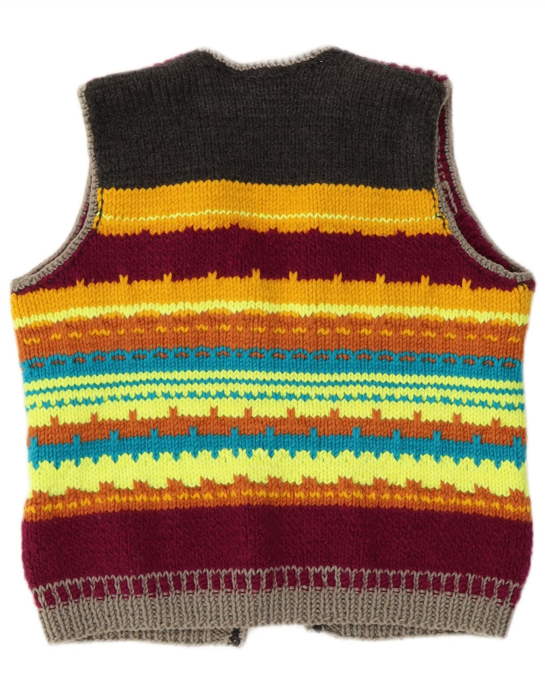 Sweter damski VINTAGE Crop Cardigan UK 14 w średnie, wielokolorowe paski