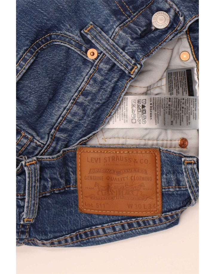 Męskie jeansy Levi's 511 Slim W30 L34 Niebieska bawełna