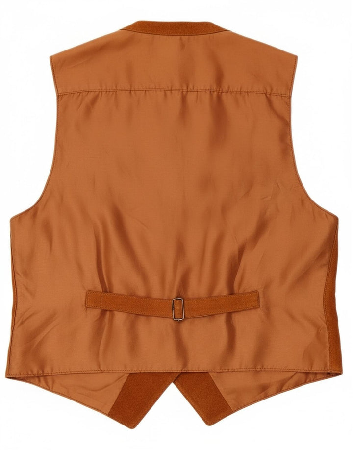 Vintage damska zamszowa kamizelka UK 16 duża brązowa skóra