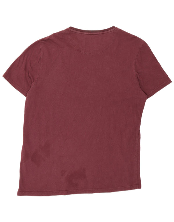 Lyle & Scott Męski T-shirt Top XL, bordowa, bawełniana