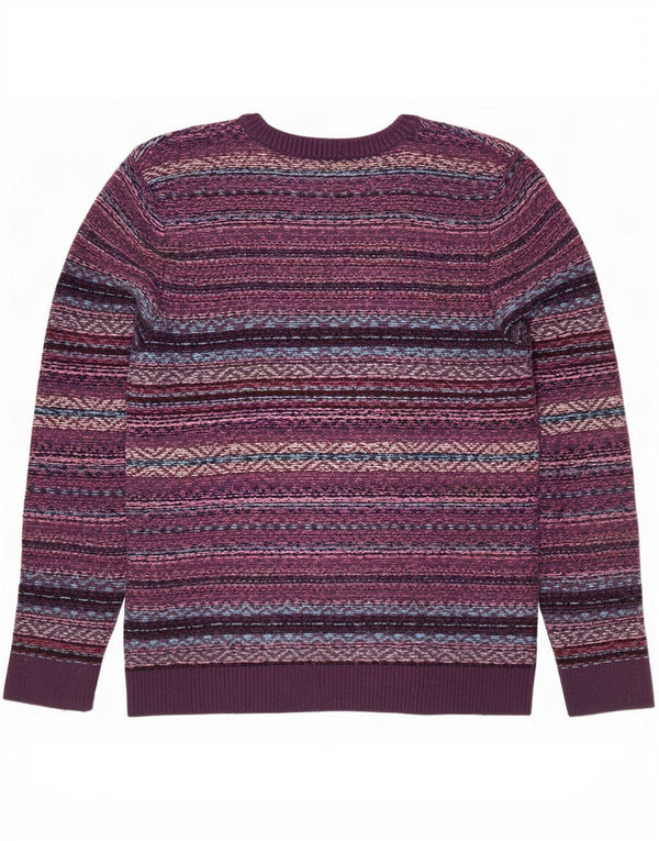 Męski sweter z okrągłym dekoltem Abercrombie & Fitch XL, fioletowy, nylon Fair Isle