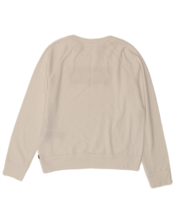 Damski sweter oversize Levi's z grafiką UK 10, mały, biały, bawełniany