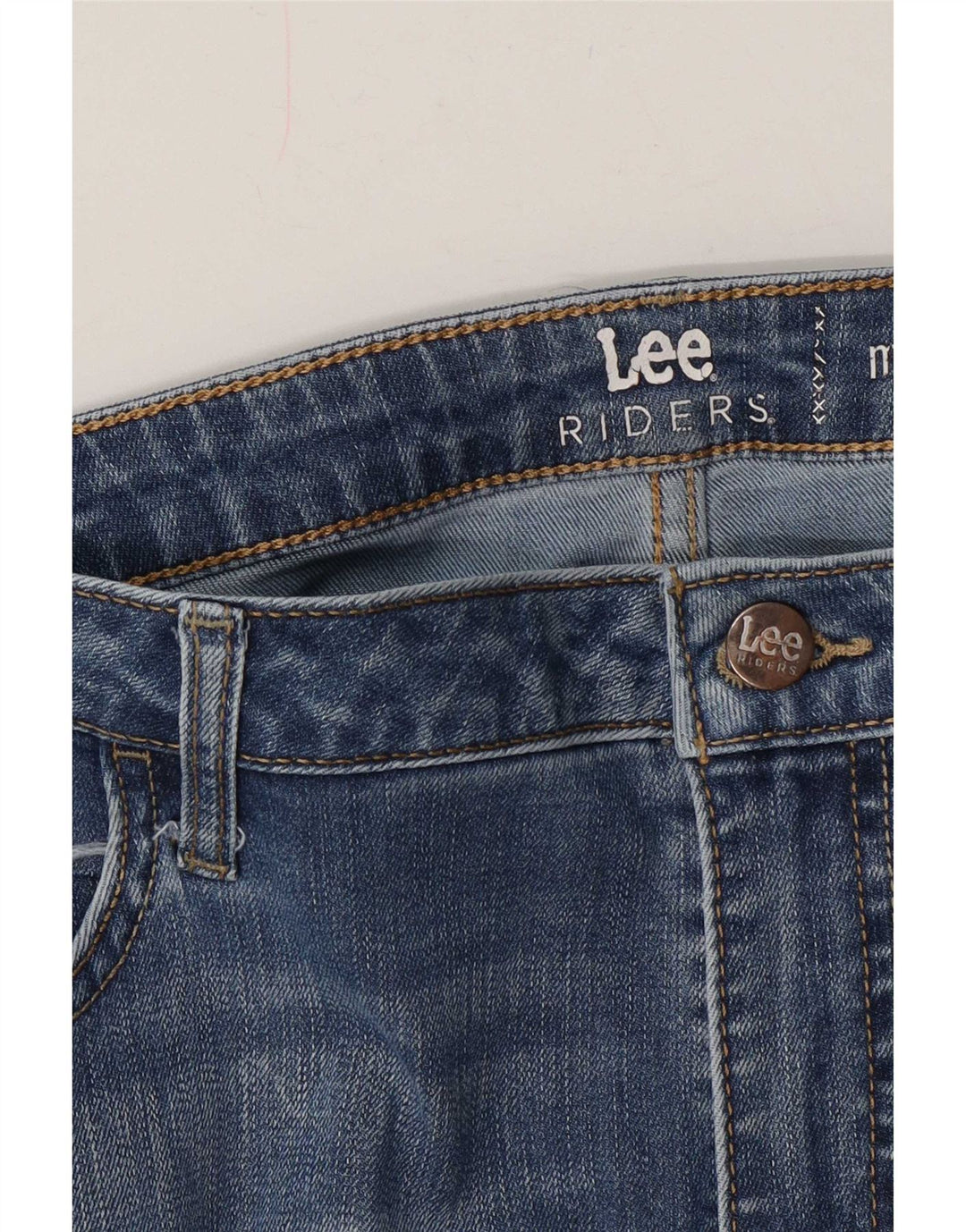 Damskie jeansy Lee Raiders Mid Rise Capri W38 L23 Niebieskie