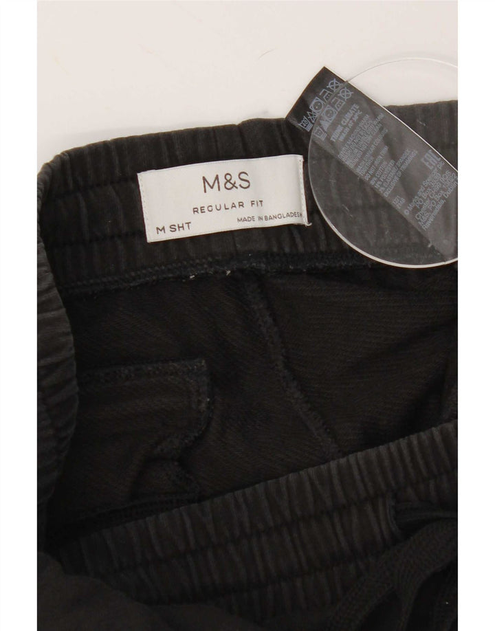 Męskie spodnie dresowe Marks & Spencer o regularnym kroju UK 14, średnie czarne