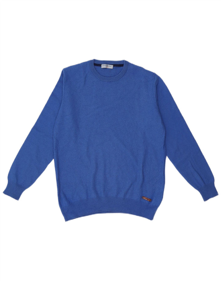 Harmont & Blaine Męski sweter z okrągłym dekoltem XL, niebieska wełna