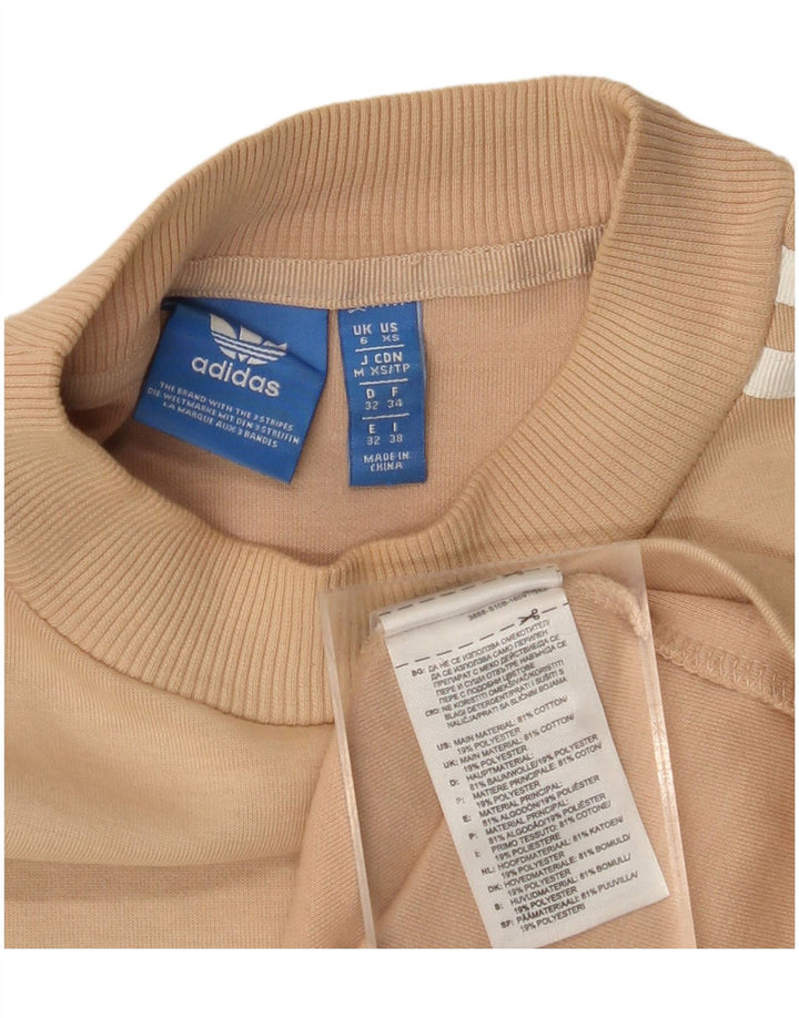 ADIDAS Damska bluza dresowa z długim rękawem, sukienka UK 6 XS, beżowa bawełna