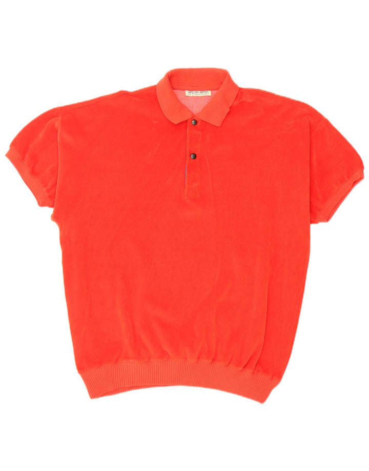 VINTAGE Mens Polo Shirt Medium Red Cotton