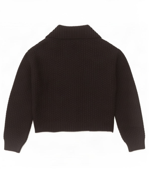 Marks & Spencer Damski sweter rozpinany typu Crop Open UK 12, średni czarny