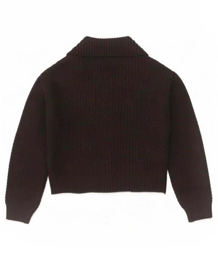 Marks & Spencer Damski sweter rozpinany typu Crop Open UK 12, średni czarny