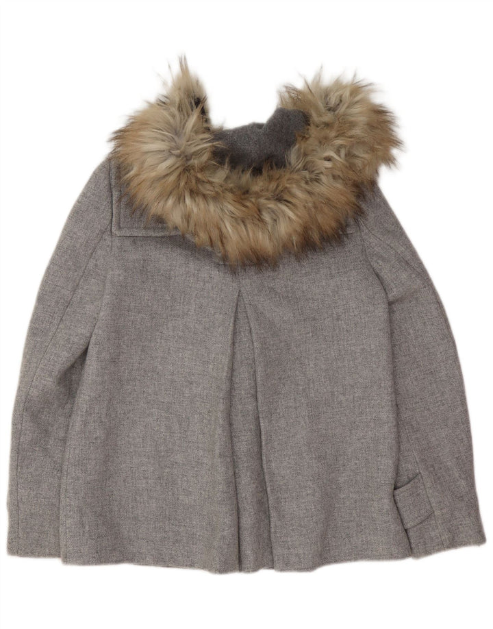 Damska kurtka typu oversize z kapturem Zara UK 6 XS, szara wełna