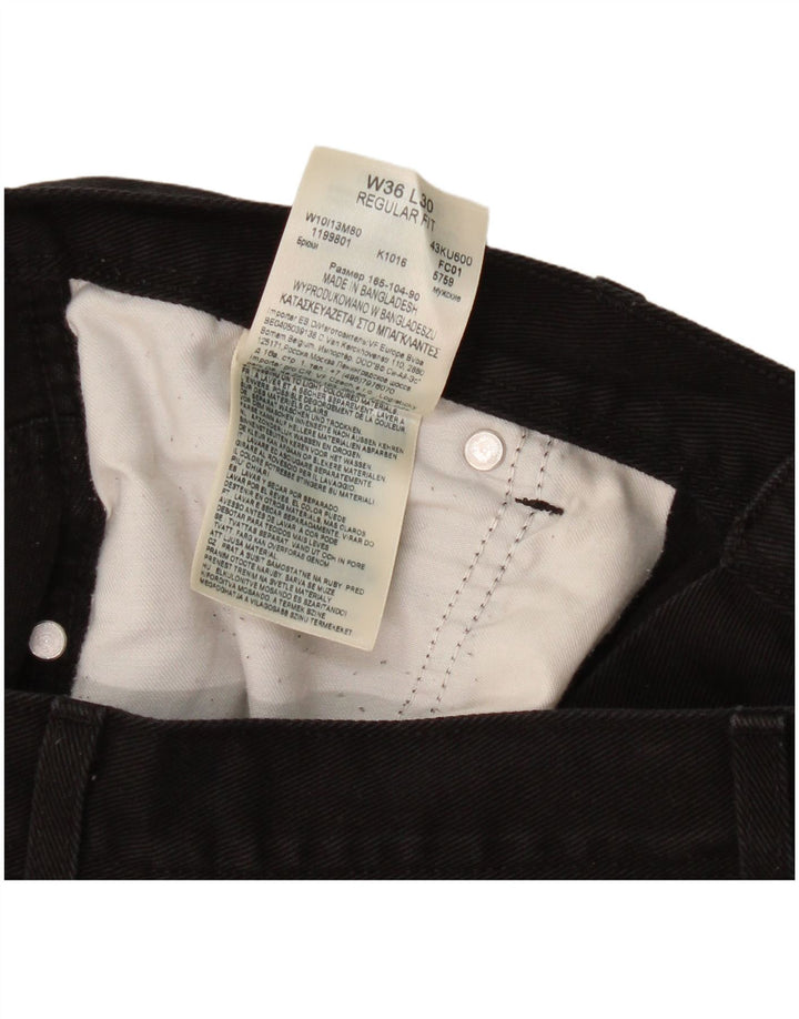 Męskie jeansy Wrangler o prostym kroju W36 L30, czarne, bawełniane