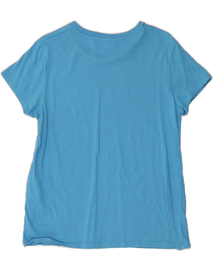 LEVI'S Womens Graphic T-Shirt Top UK 14 Medium Blue Cotton Vintage Levi's and Second-Hand Levi's from Messina Hembry 