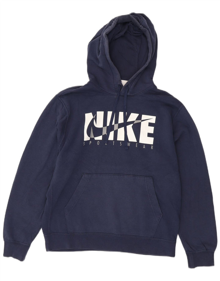 Męski sweter z kapturem Nike Graphic, średni granatowy, bawełniany
