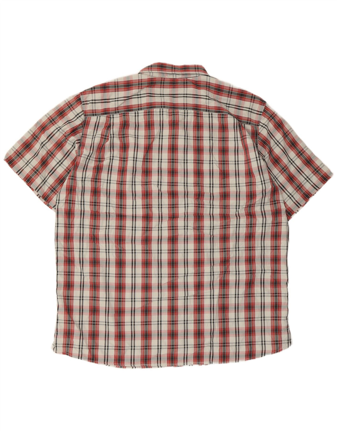 Eddie Bauer Męska koszula z krótkim rękawem XL, poliester w czerwoną kratę