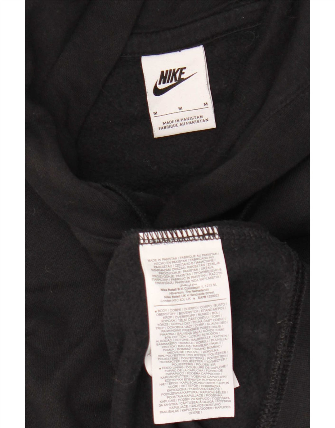 Męski sweter z kapturem Nike z grafiką, średni czarny, bawełniany