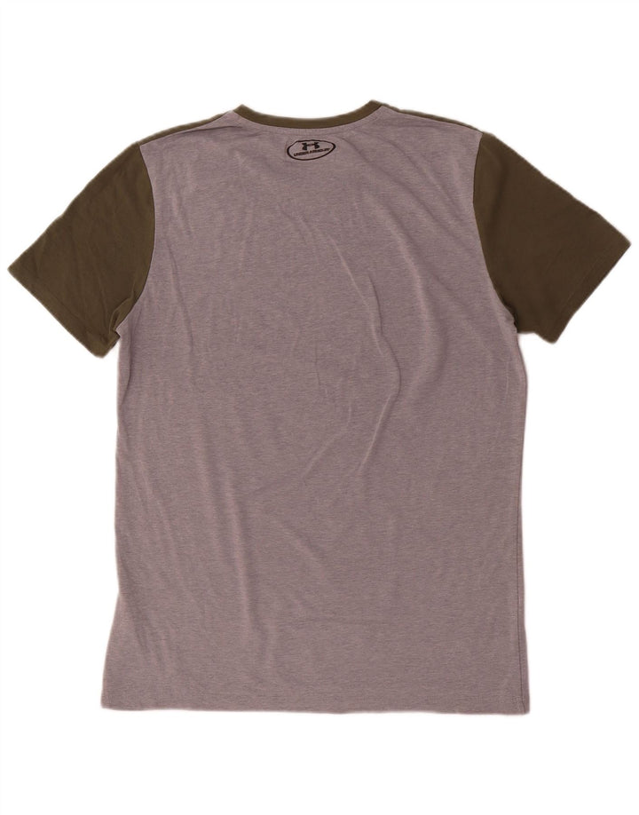 Męska koszulka z krótkim rękawem Under Armour z grafiką i średnim kolorem khaki