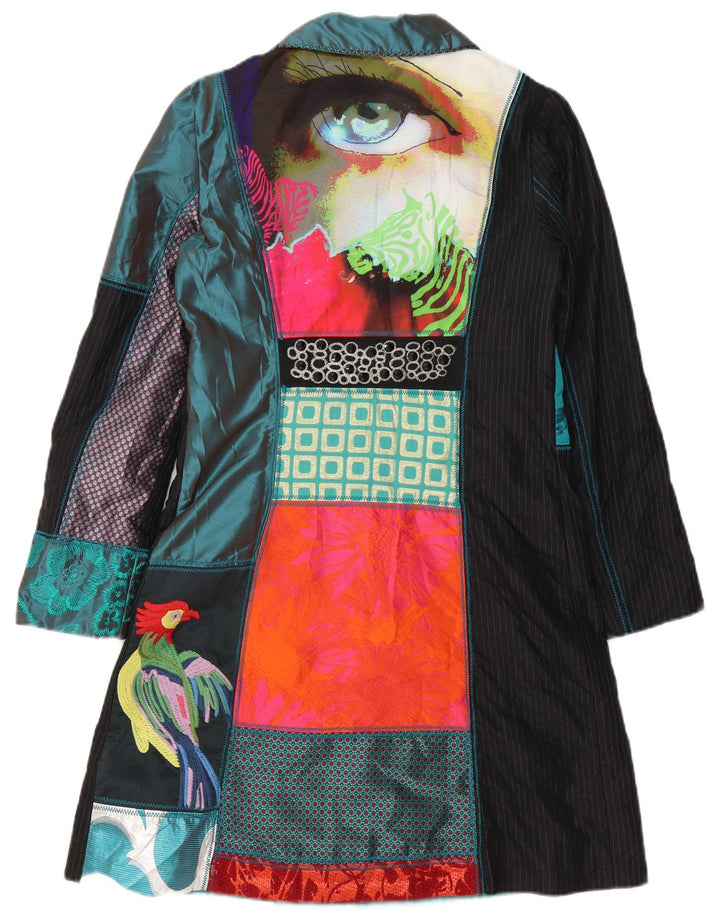 Desigual damski płaszcz graficzny EU 40 średni wielobarwny patchwork