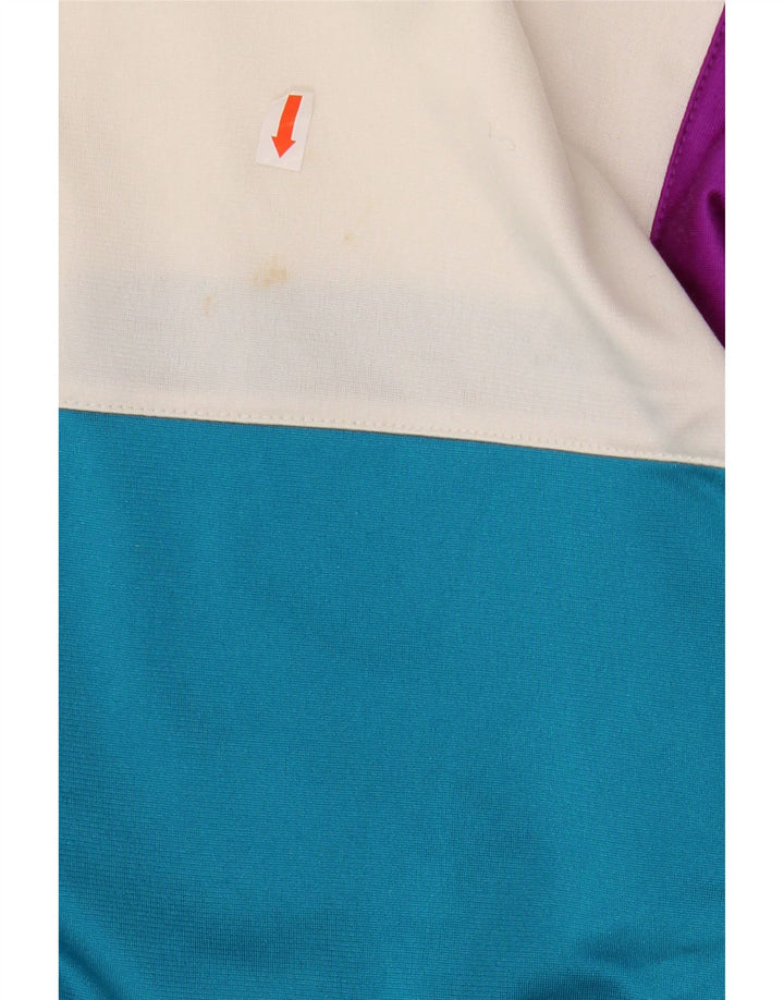 Męska kurtka dresowa LOTTO z grafiką, duża, niebieska, z blokami kolorów