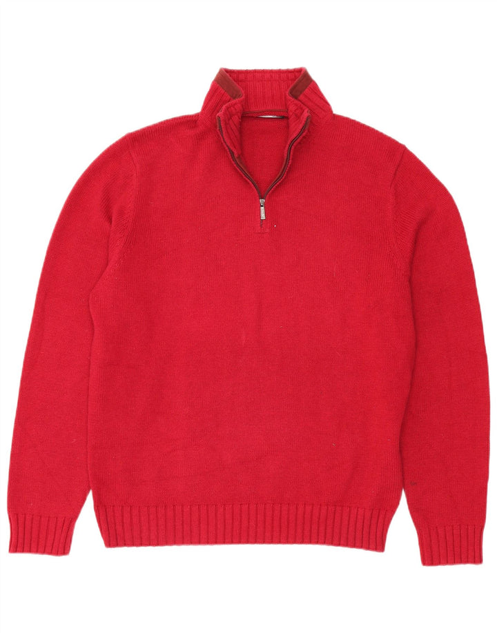Męski sweter zapinany na zamek Massimo Dutti XL, czerwony, bawełniany