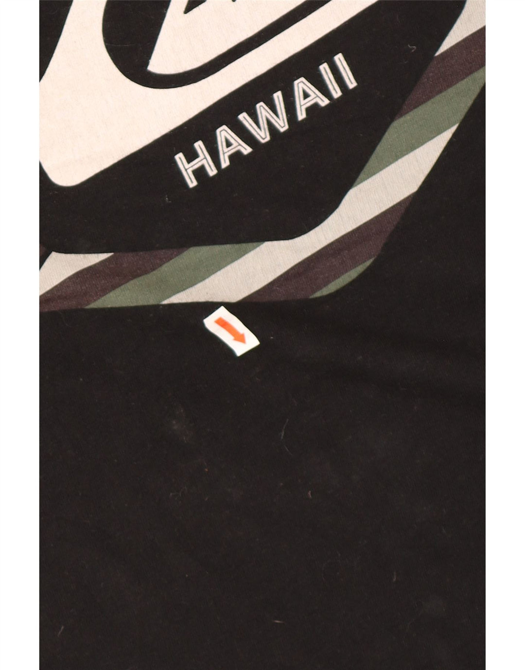 Męski T-shirt z grafiką QUIKSILVER Hawaii o regularnym kroju, duży, czarny, bawełniany