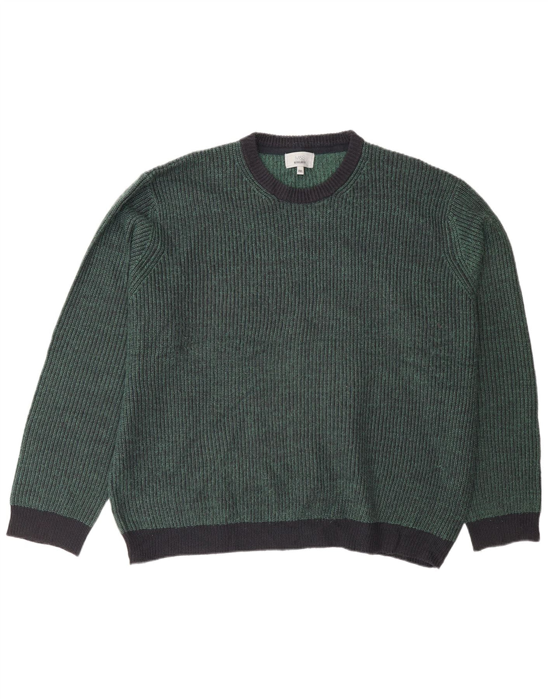 Marks & Spencer Męski sweter z okrągłym dekoltem 2XL Zielony akryl