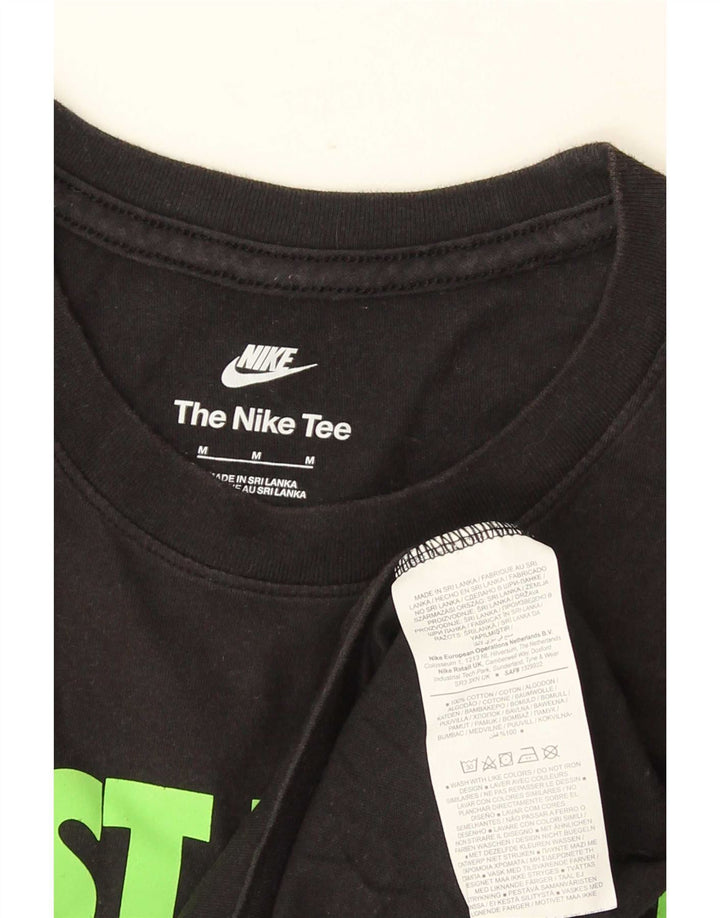 Męski T-shirt z grafiką Nike, średni czarny, bawełniany