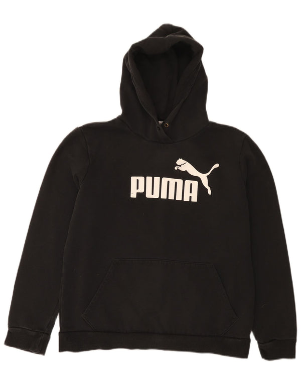Damska bluza z kapturem Puma z grafiką UK 12, średnia czarna bawełna
