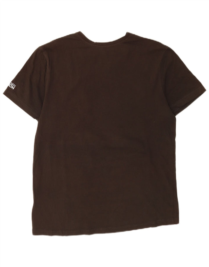 Męski T-shirt z grafiką Trussardi, XL, brązowy