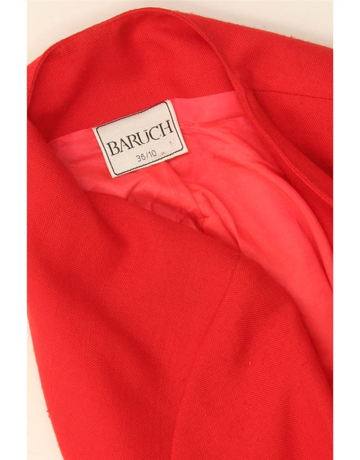 BARUCH Womens Longline 3/4 Sleeve Blazer Jacket UK 10 Small Red Vintage Baruch and Second-Hand Baruch from Messina Hembry 