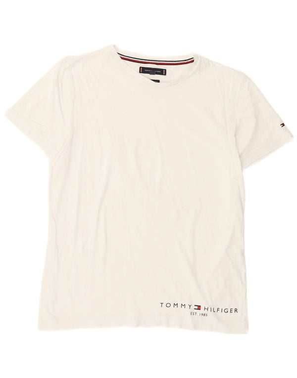 Damska koszulka graficzna Tommy Hilfiger Top UK 10 Small White Cotton