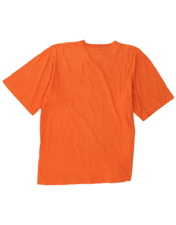Think Różowy Męski T-shirt Top, Duży, Pomarańczowy, Bawełniany