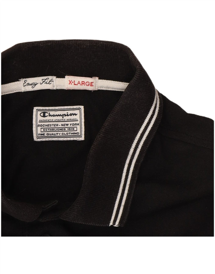 CHAMPION Mens Polo Shirt XL Black