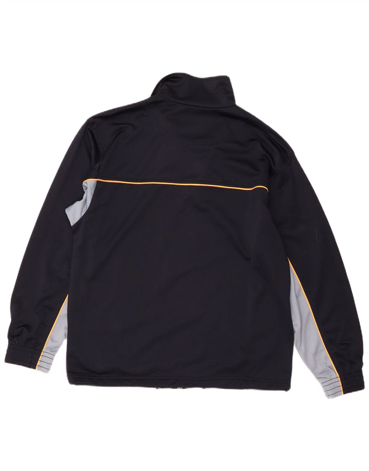 Kurtka męska dresowa Lotto, średnia, granatowa, sportowa z blokami kolorów