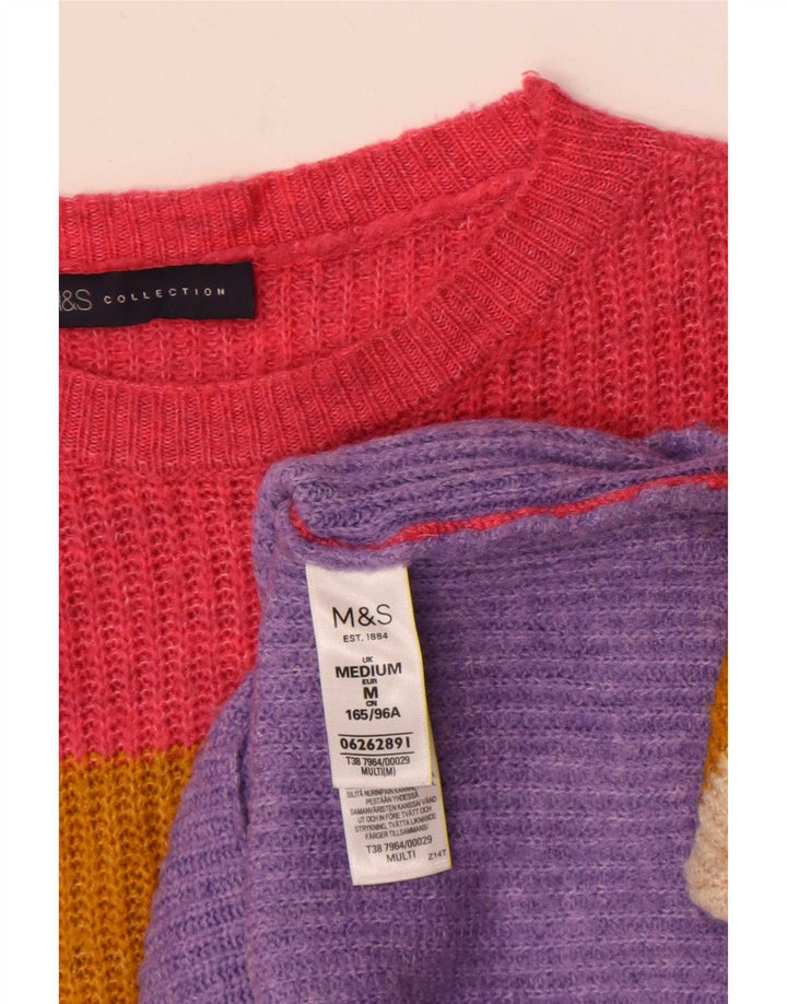 Marks & Spencer Damski sweter z dekoltem w łódkę, UK 14, średni, wielokolorowy