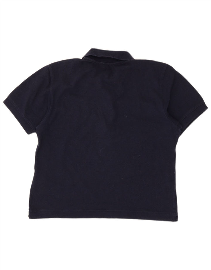 KAPPA Womens Polo Shirt UK 14 Medium Navy Blue Cotton