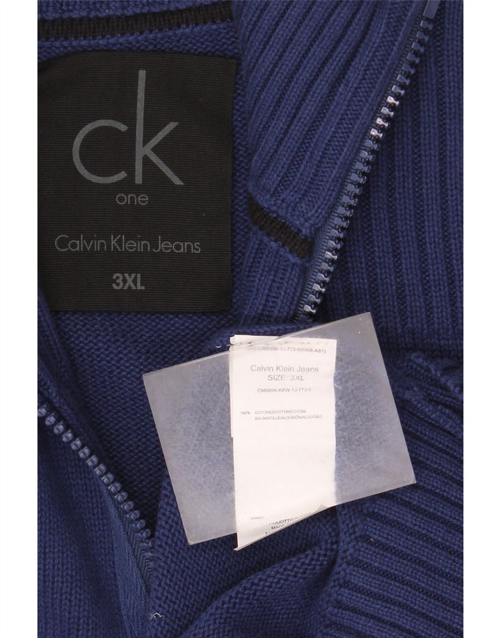 Męski sweter rozpinany Calvin Klein Jeans 3XL, granatowy, bawełniany