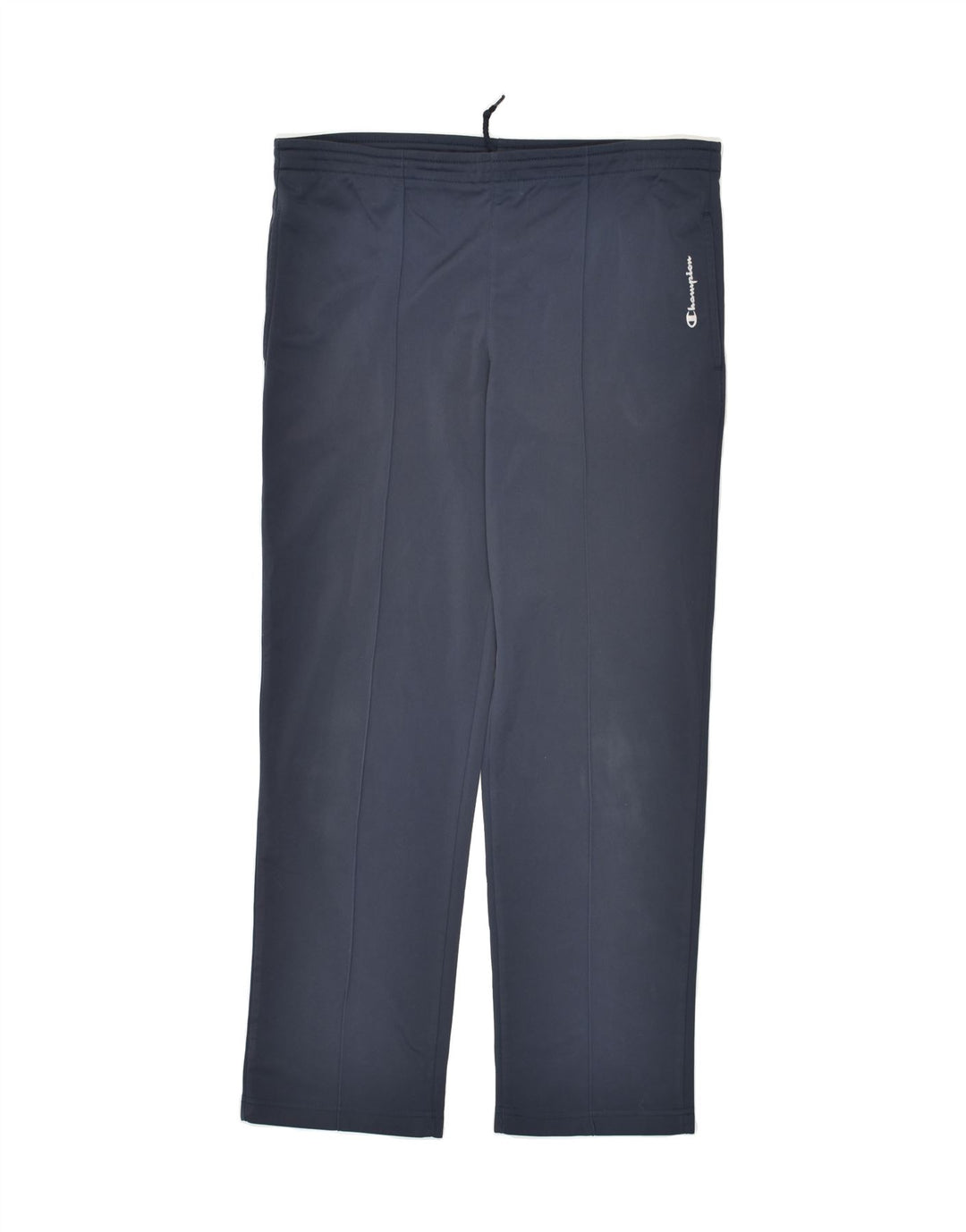 CHAMPION Boys Graphic Tracksuit Trousers 13-14 Years Navy Blue Polyester | Vintage Champion | Thrift | Second-Hand Champion | Used Clothing | Messina Hembry 