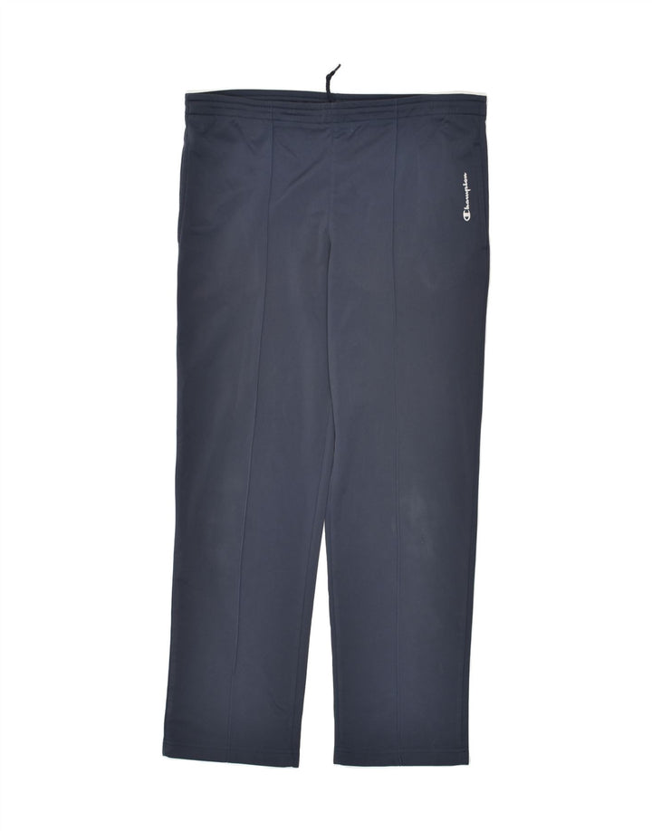 CHAMPION Boys Graphic Tracksuit Trousers 13-14 Years Navy Blue Polyester | Vintage Champion | Thrift | Second-Hand Champion | Used Clothing | Messina Hembry 