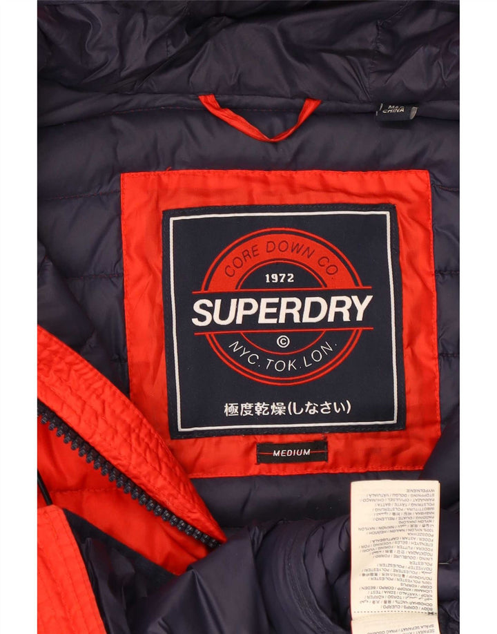 Damska wyściełana kurtka z kapturem Superdry UK 14, średni czerwony nylon