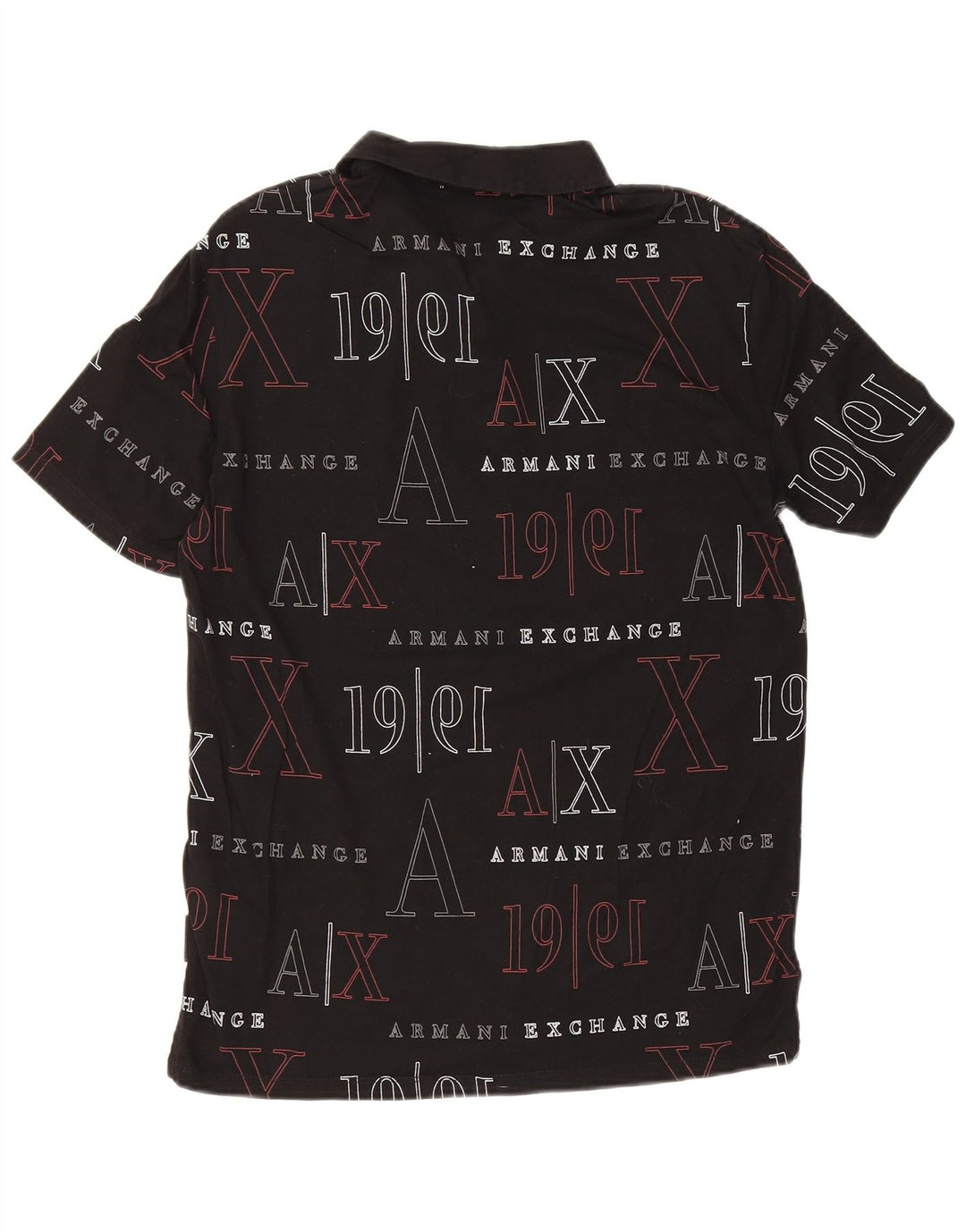 Męska koszulka polo Armani Exchange z grafiką, mała, czarna, bawełniana