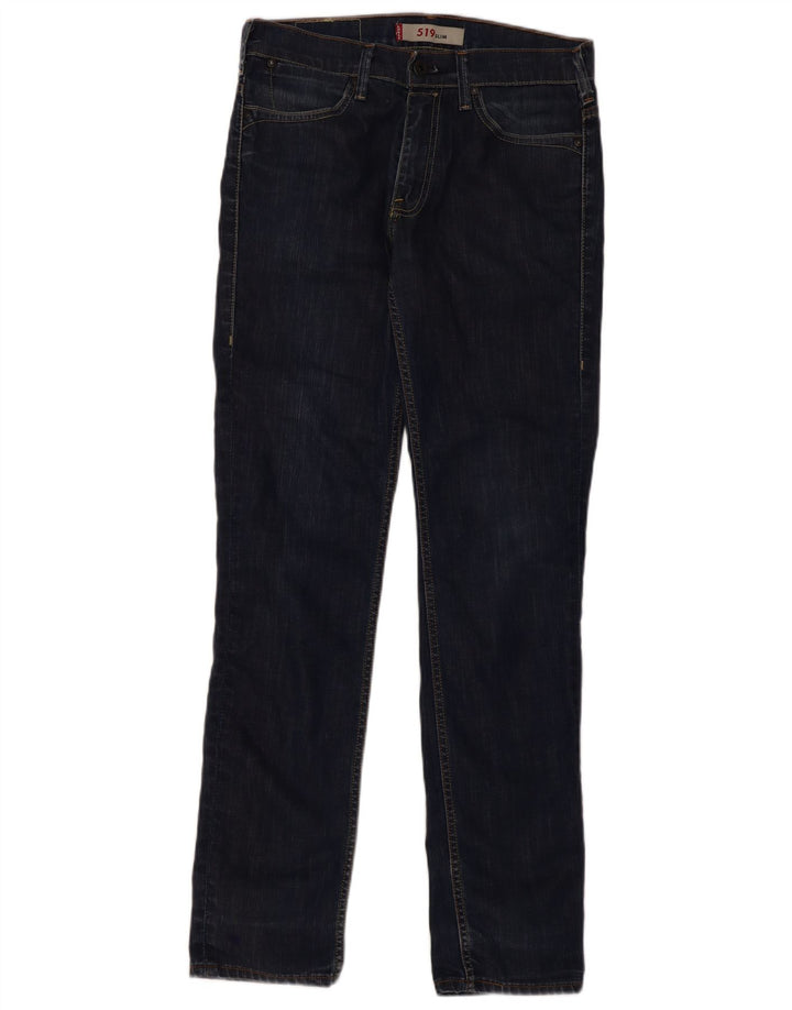 Damskie jeansy Levi's 519 Slim W32 L34 Niebieska bawełna