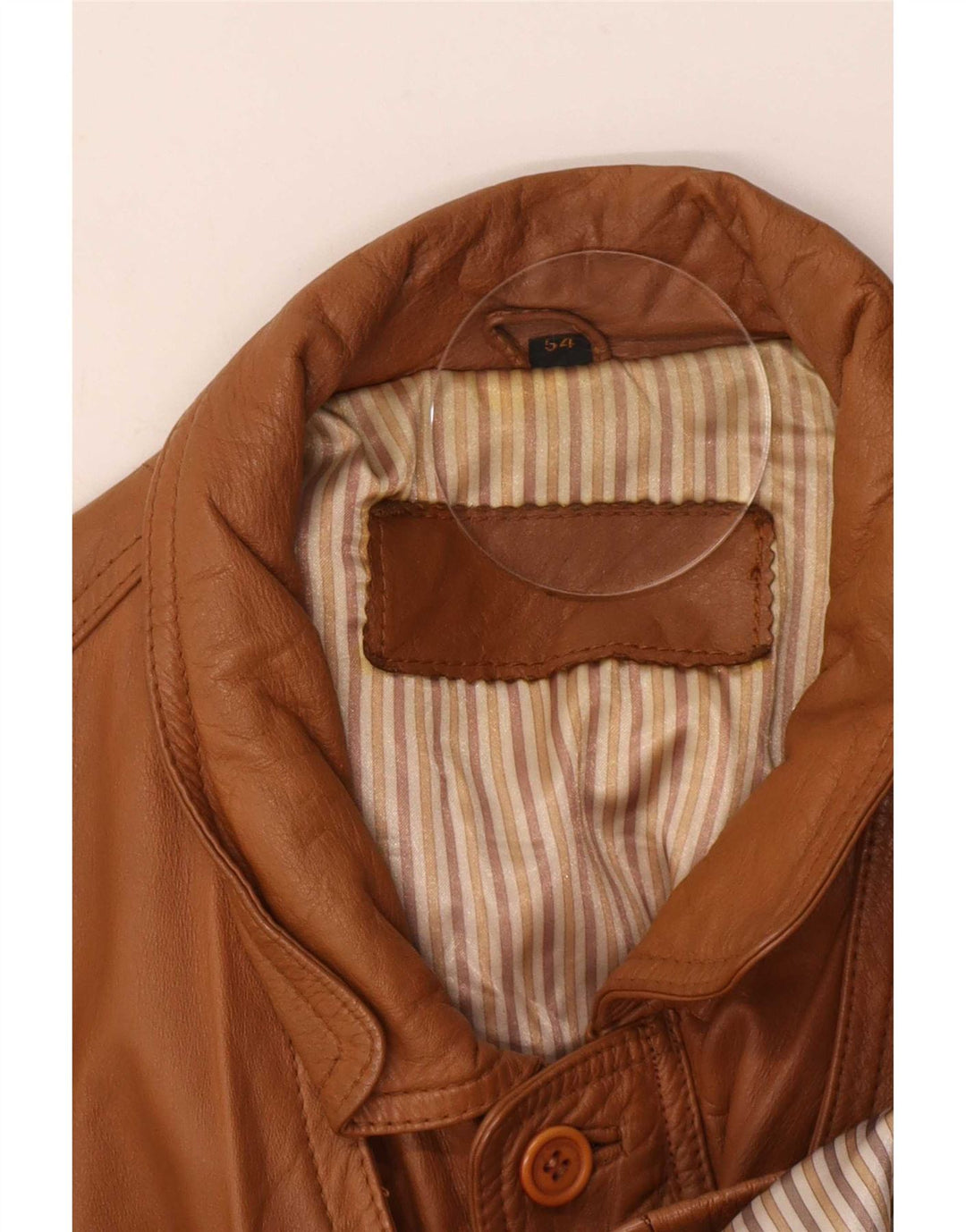 Vintage męska kurtka skórzana IT 54 2XL beżowa