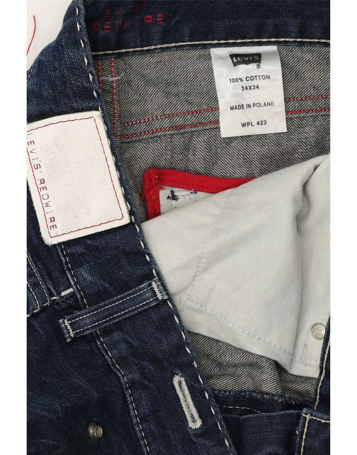 Męskie proste dżinsy Levi's W34 L34 Granatowa bawełna