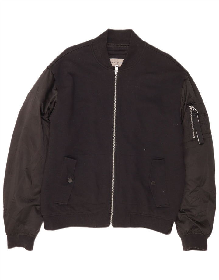Męska kurtka bomberka Calvin Klein Jeans UK 40, duża, czarna, bawełniana