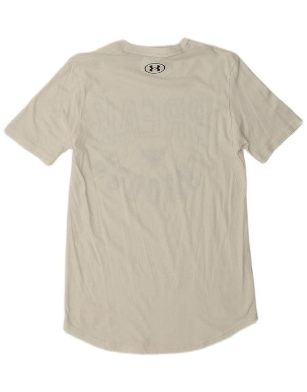 Męski t-shirt z grafiką Under Armour Heat Gear, mały, biały
