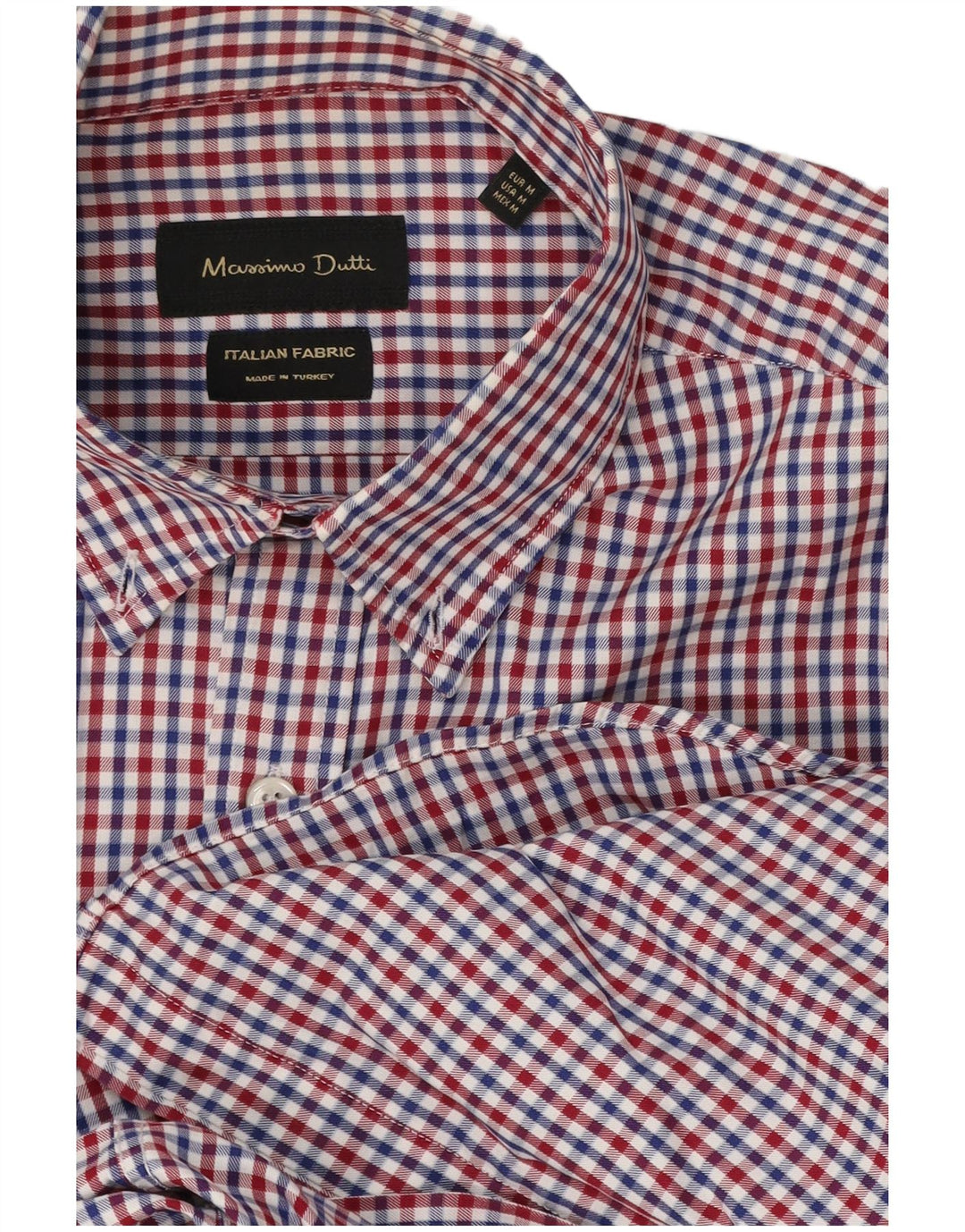 Koszula męska Massimo Dutti, bawełniana w kratkę, w kolorze średniej czerwieni