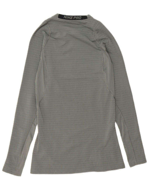 Męska koszulka Nike Dri Fit Graphic z długim rękawem, UK 14, średnioszary poliester